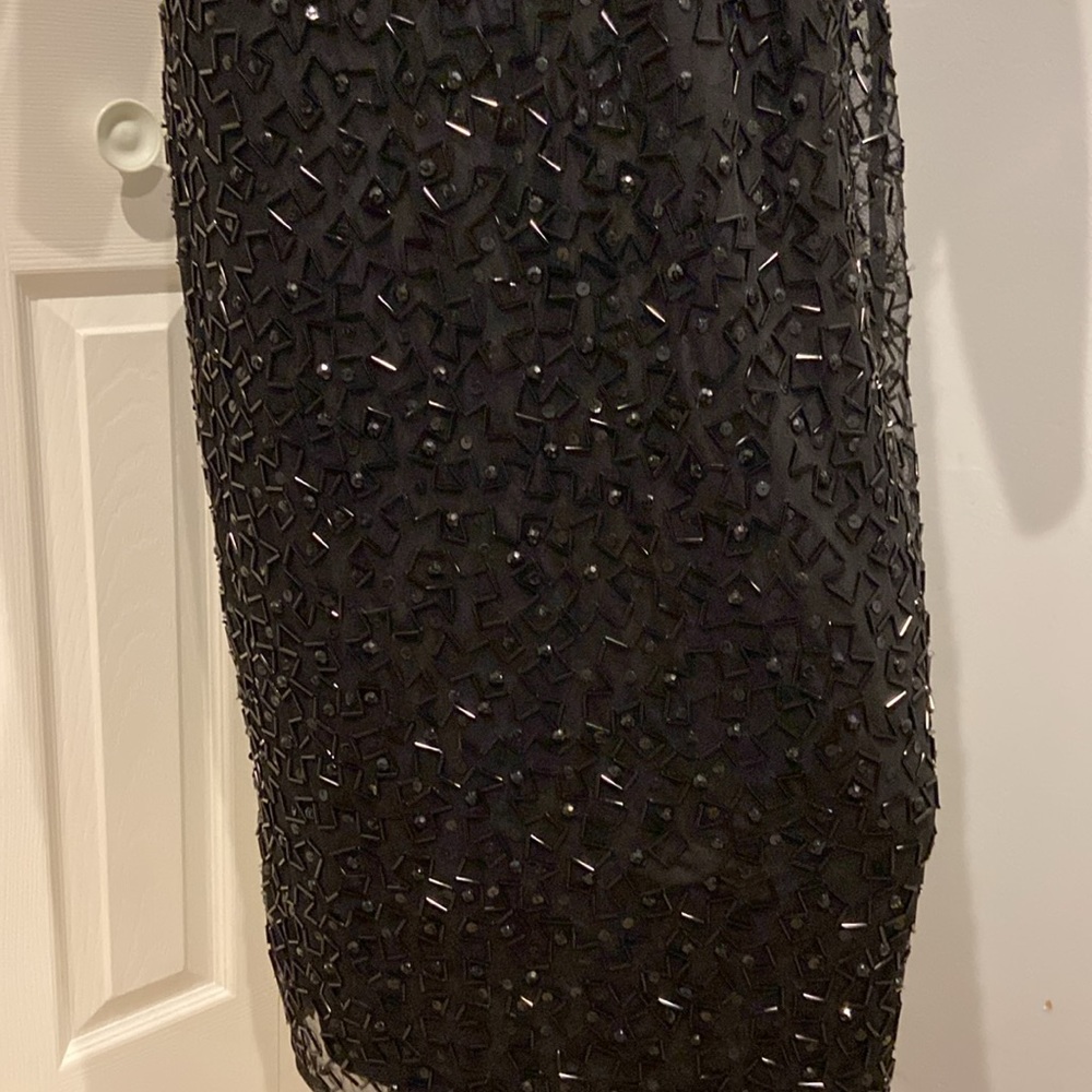 NWOT Mac Duggal geometric beaded cocktail midi - Picture 6 of 14